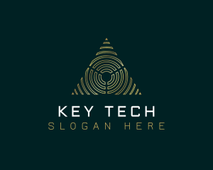 Abstract Tech Pyramid Triangle logo design