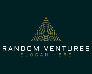 Abstract Tech Pyramid Triangle logo design