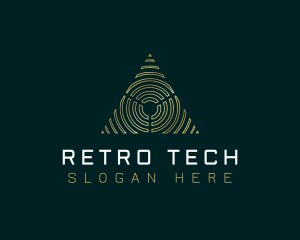 Abstract Tech Pyramid Triangle logo design