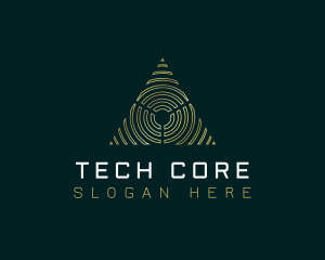 Abstract Tech Pyramid Triangle logo design