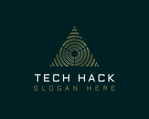 Abstract Tech Pyramid Triangle logo design