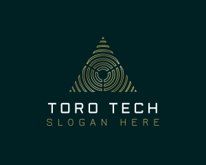 Abstract Tech Pyramid Triangle logo design