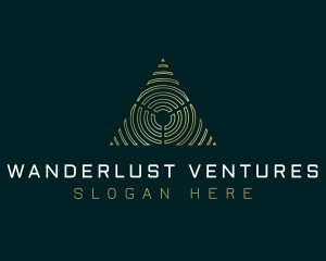 Abstract Tech Pyramid Triangle logo design