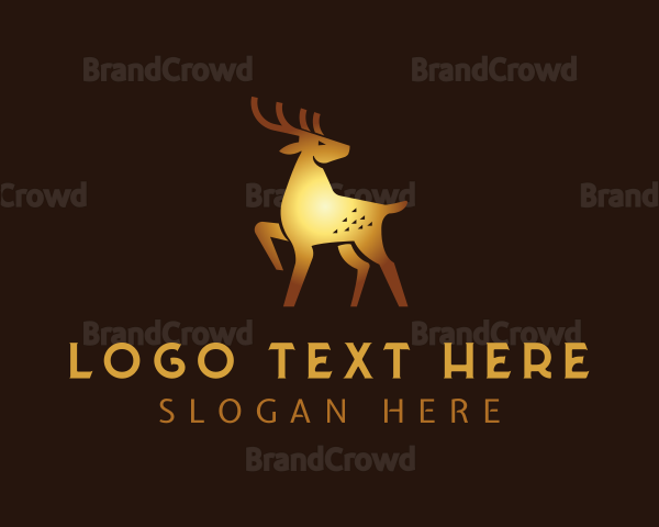 Golden Deer Animal Logo