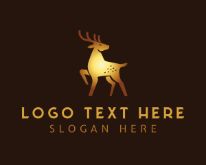 Gold - Golden Deer Animal logo design