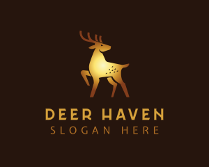 Deer - Golden Deer Animal logo design