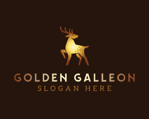 Golden Deer Animal logo design