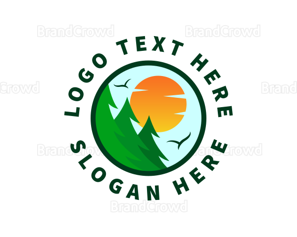 Pine Tree Forest Environment Logo