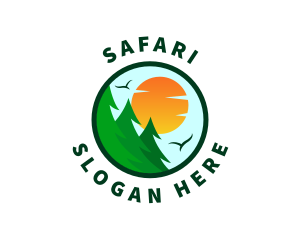 Pine Tree Forest Environment Logo