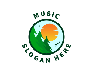 Pine Tree Forest Environment Logo