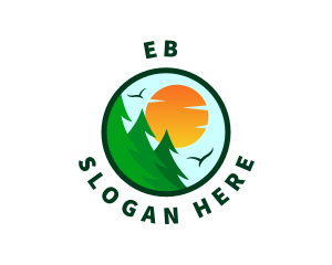 Tourism - Pine Tree Forest Environment logo design