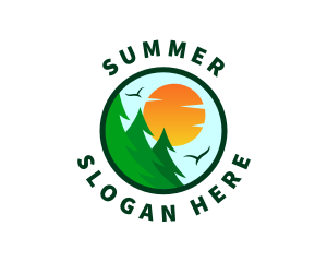 Pine Tree Forest Environment logo design