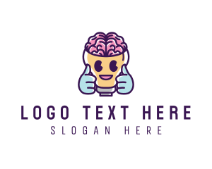 Idea - Retro Brain Bulb logo design