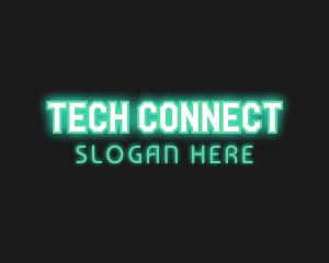Neon - Glowing Cyber Gaming logo design