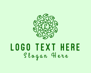 Spiral - Natural Leaf Organic Wreath logo design