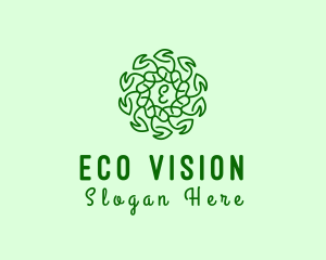 Natural Leaf Organic Wreath logo design