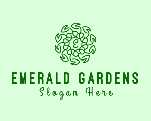 Natural Leaf Organic Wreath logo design