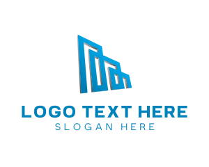 Symbol - Abstract 3D Building logo design