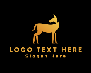 Doggo - Gold Dog Pet logo design