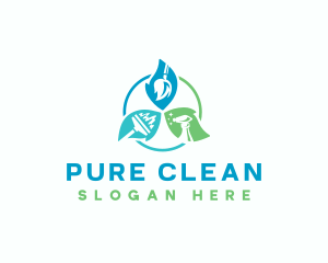 Janitorial Cleaning Maintenance logo design