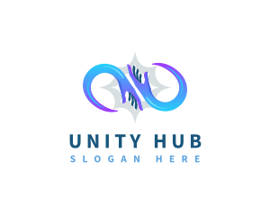 Infinity Hand Loop logo design