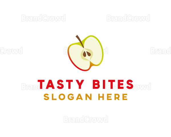 Apple Fruit Slice Logo