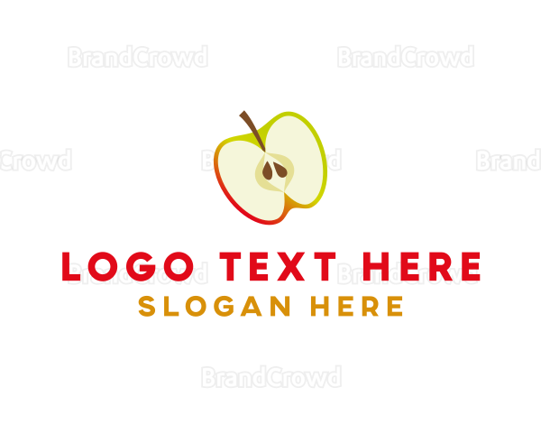 Apple Fruit Slice Logo