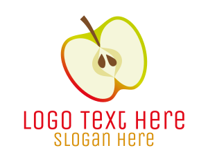Fruit - Apple Fruit Slice logo design