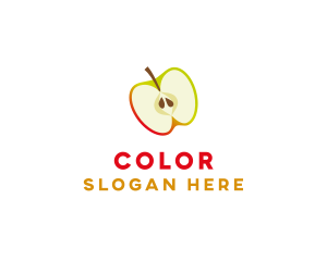 Vegan - Apple Fruit Slice logo design