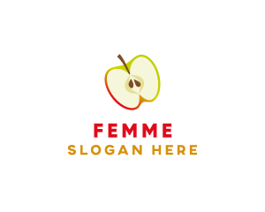 Apple Fruit Slice logo design