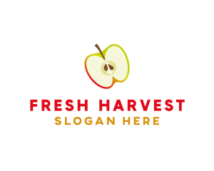 Fruit - Apple Fruit Slice logo design