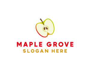 Apple Fruit Slice logo design