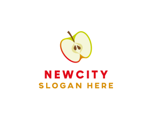 Apple Fruit Slice logo design