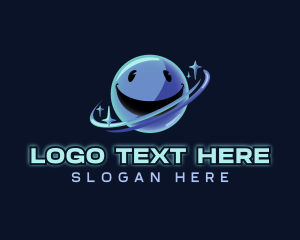 Online Gaming - Cyber Smiley Orbit logo design