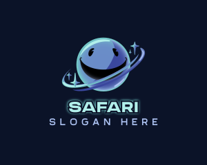 Planet - Cyber Smiley Orbit logo design