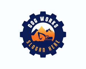 Mountain Cog Excavator logo design