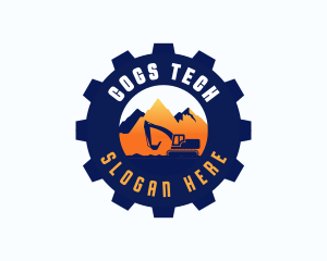 Mountain Cog Excavator logo design