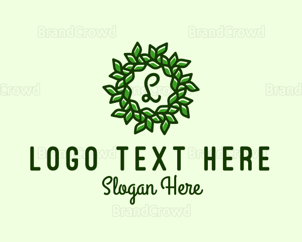 Leaf Wreath Organic Farm Logo