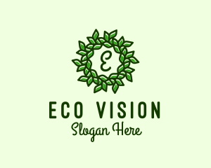 Leaf Wreath Organic Farm logo design