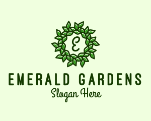 Leaf Wreath Organic Farm logo design