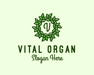 Leaf Wreath Organic Farm logo design