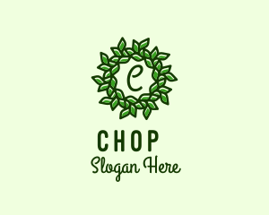 Green - Leaf Wreath Organic Farm logo design
