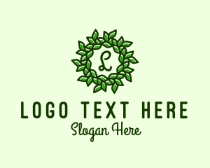 Vegan - Leaf Wreath Organic Farm logo design