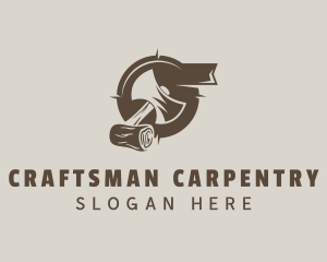 Carpenter - Wood Axe Carpenter logo design