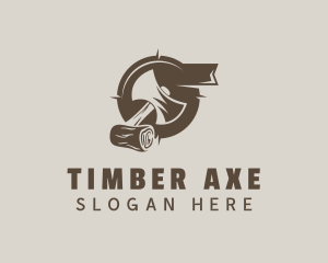 Wood Axe Carpenter logo design