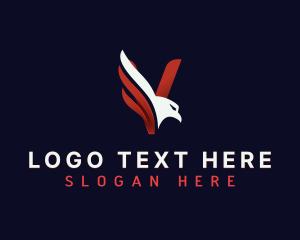 Flying - Eagle Hawk Letter V logo design