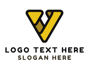 Printing - Abstract Triangle V logo design