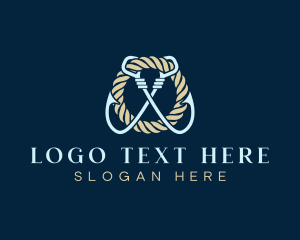 Fisherman - Marine Fisherman Hook logo design