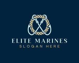 Marine Fisherman Hook logo design