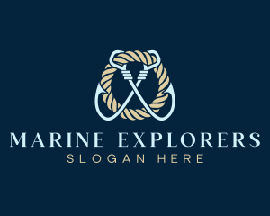 Marine Fisherman Hook logo design